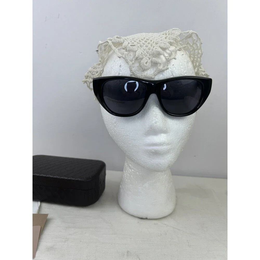 New BOTTEGA VENETA BV186/S BLACK Cat Eyes SUNGLASSES 54-16-135mm‎ W Leather Case